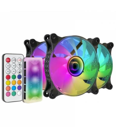 Mars Gaming MF-3DKIT Ventiladores ARGB - Espejo Infinito 3D - 220 Efectos - Controlador Avanzado - Ventilacion Silenciosa - Comp