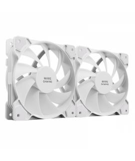 Mars Gaming MFPROX2W Set de Ventiladores - Ultra Silencioso - Rodamientos FDB - Conectividad 3PIN+4PIN - Color Blanco