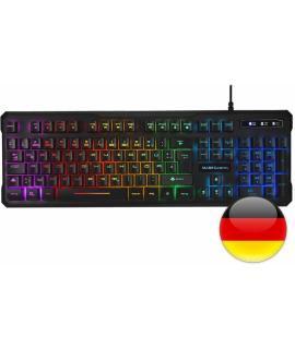 Mars Gaming MK218 Teclado Gaming - Retroiluminacion RGB 9 Efectos - Tecnologia H-MECH - Antighosting Completo - Compatible con W