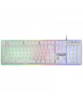 Mars Gaming MK220 Teclado Gaming - Tecnologia H-MECH - Iluminacion FRGB Rainbow Halo - Panel de Aluminio - Alta Durabilidad - Co