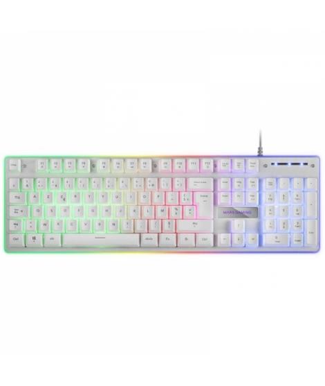 Mars Gaming MK220 Teclado Gaming - Tecnologia H-MECH - Iluminacion FRGB Rainbow Halo - Panel de Aluminio - Alta Durabilidad - Co