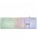 Mars Gaming MK220 Teclado Gaming - Tecnologia H-MECH - Iluminacion FRGB Rainbow Halo - Panel de Aluminio - Alta Durabilidad - Co