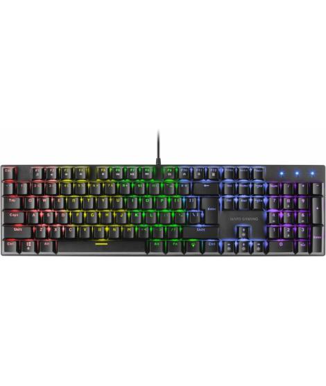 Mars Gaming MK422 Teclado Gaming Mecanico - Iluminacion RGB 12 Efectos - Teclas Doble Inyeccion - Switches Antipolvo - Anti-Ghos