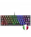 Mars Gaming MK60 Teclado Gaming Mecanico - Ultra-compacto 60% - Iluminacion RGB - Switches Antipolvo - Teclas Imborrables - Anti