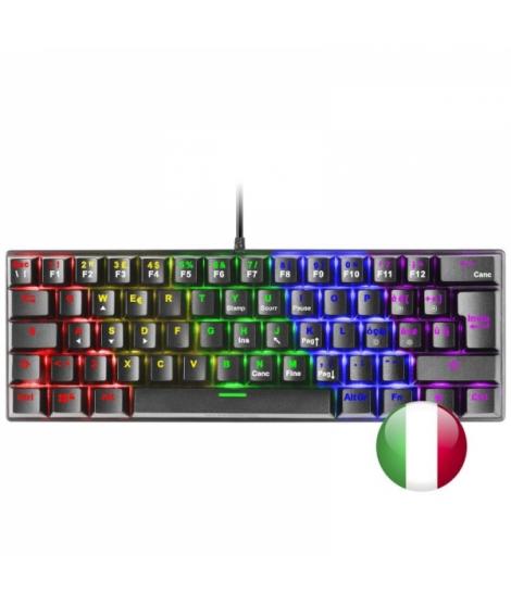 Mars Gaming MK60 Teclado Gaming Mecanico - Ultra-compacto 60% - Iluminacion RGB - Switches Antipolvo - Teclas Imborrables - Anti