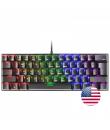 Mars Gaming MK60 Teclado Gaming Mecanico - Ultra-Compacto 60% - Iluminacion RGB - Switches Antipolvo - Teclas Imborrables - Anti