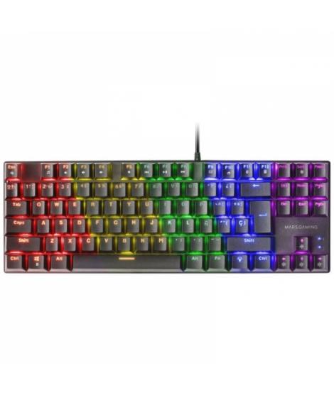 Mars Gaming MK80 Teclado Gaming Mecanico - TKL Compacto - Iluminacion RGB - Teclas Doble Inyeccion - Switches Antipolvo - Multip