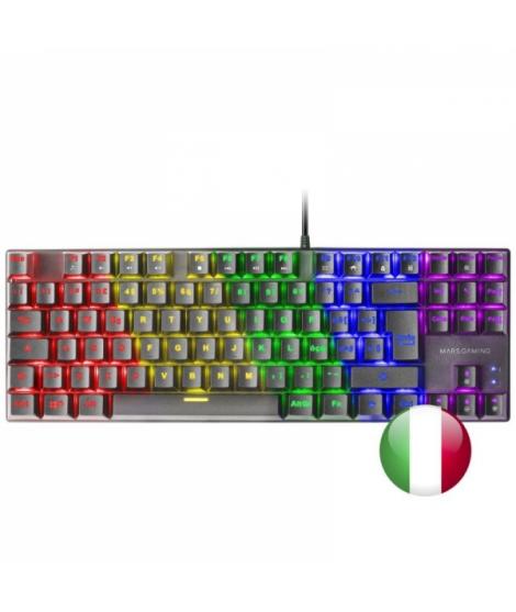 Mars Gaming MK80 Teclado Gaming Mecanico - TKL Compacto - Iluminacion RGB - Switches Antipolvo - Teclas Imborrables - Multiplata