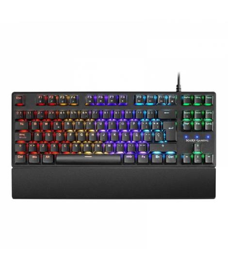 Mars Gaming MKXTKL Teclado Mecanico - Ultracompacto TKL - Switches OUTEMU SQ - Retroiluminacion RGB - Reposamuñecas Ergonomico E