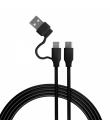 FR-TEC Cable de Carga USB-C a USB-C con Adaptador USB-A - Compatible con los Puertos PS5 - Longitud 3m - Color Negro