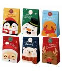 Dohe Navidad Pack de 12 Bolsas de Papel 22x12x8cm - 2 Bolsas por Modelo - Alta Resistencia