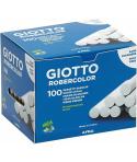 Giotto Robercolor Pack de 100 Tizas Redondas - Testadas Dermatologicamente - Compactas y Duraderas - Color Blanco