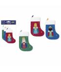 Bismark Pack de 3 Calcetines Decorativos Reyes Magos - Con Cinta para Colgar