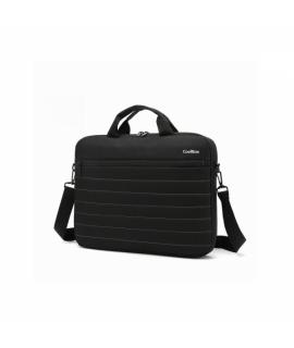 Coolbox Maletin Portatil 15.6" - Diseño Elegante - Material Resistente - Compartimentos Organizadores - Color Negro