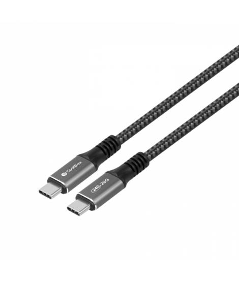 Coolbox Cable USB-C a USB-C 240W 20Gbps Carga+Datos - Alta Velocidad - Potencia Maxima - Transferencia Rapida - Color Gris