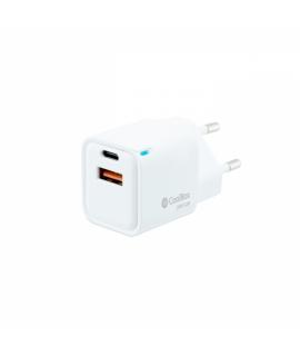 Coolbox Cargador de Pared GaN 20W USB-C/USB-A Carga Rapida - Compacto - Dual USB - Eficiencia Energetica - Color Blanco