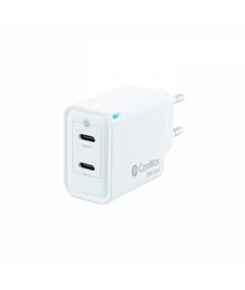 Coolbox Cargador de Pared GaN 35W USB-C/USB-C Carga Rapida - Compacto - Tecnologia GaN - Doble Puerto USB-C - Color Blanco