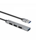 Coolbox Little HUB 4 - 1x USB 3.0 - 3x USB 2.0 - Compacto - Diseño de Aluminio - Color Gris