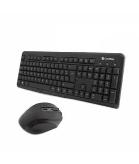 Coolbox Kit Teclado+Raton Inalambrico - Conexion sin Cables - Diseño Ergonomico - Compatibilidad Universal - Color Negro