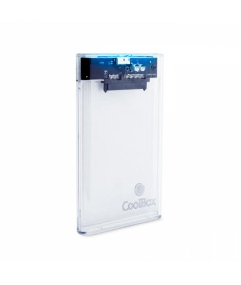 Coolbox SlimChase T-2533 Carcasa Externa Transparente - USB 3.0 - Diseño Slim - Alta Velocidad de Transferencia - Color Blanco