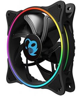 Coolbox AUX Deep Iris Ventilador 12CM A-RGB - Doble Aro - Iluminacion Personalizable - Diseño Moderno - Color Negro