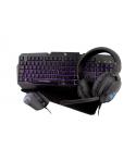 DeepGaming DeepX-Wing2 Pack Gaming Teclado USB + Raton USB 7200dpi + Auriculares Jack 3.5mm + Alfombrilla - Iluminacion LED en 3