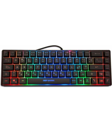 Coolbox DG TM065 Teclado Compacto Gaming - Iluminacion RGB - Teclas Mecanicas - Diseño Ergonomico - Alta Durabilidad - Color Neg