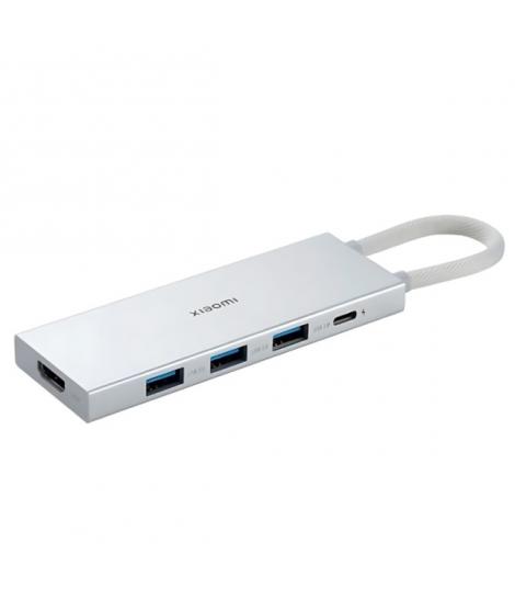 Xiaomi 5 en 1 Hub USB-C con 3x USB-A 3.0, 1x USB-C Carga Rapida hast 100W, 1x HDMI - Carcasa de Aluminio