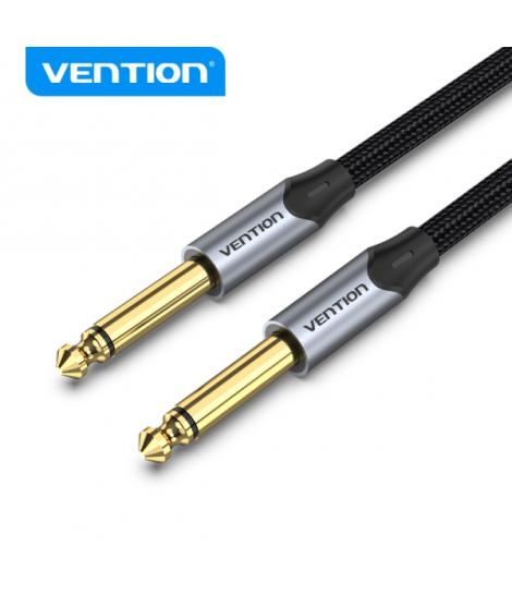 Vention Cable Audio 6.5mm 1.5m - Conectores TS macho - Niquelado - Conductor de cobre esmaltado - Color Gris