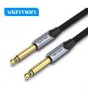 Vention Cable Audio 6.5mm 1.5m - Conectores TS macho - Niquelado - Conductor de cobre esmaltado - Color Gris