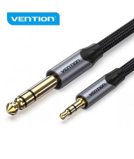 Vention Cable de Conexion Stereo - Jack 3.5mm a Jack 6.3mm - 5m - Contactos Dorados - Aislamiento PVC - Color Gris