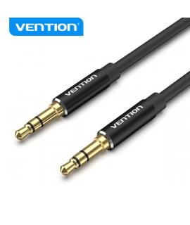 Vention Cable de Audio - Conectores Jack 3.5" - Chapado en Oro - Carcasa de Aluminio - Longitud 3m - TPE Duradero - Color Negro