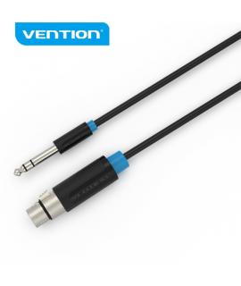 Vention Cable de Audio - Jack 6.5mm a XLR - Conector Estereo - Material PVC Resistente - Alta Calidad de Sonido - Color Negro