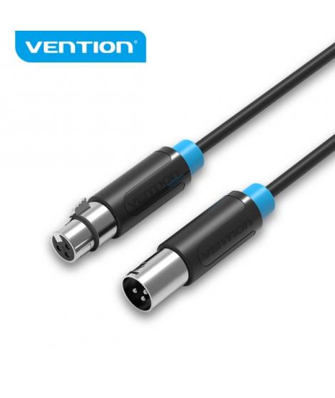 Vention Cable de Microfono XLR - Interfaz Bañado en Oro - Conductor de Bronce Esmaltado - Caparazon de Aleacion de Aluminio - Co