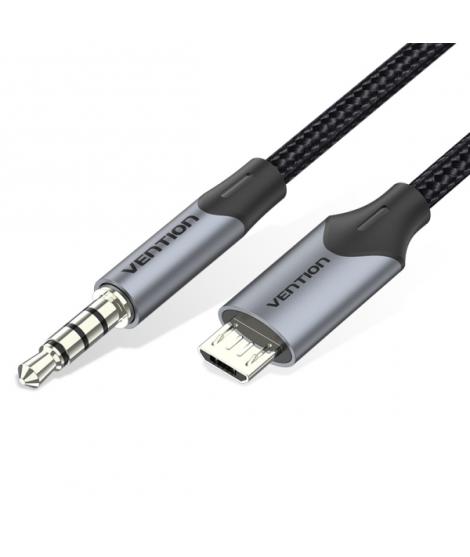 Vention CableTech Adaptador Micro-USB a Jack 3.5 - Conectores de Alta Calidad - USB 2.0 - Color Negro