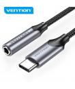 Vention USB-C a Jack 3.5mm DAC 5 - Sonido Alta Fidelidad - Chip Audio Profesional - Compatibilidad Universal - Color Gris