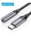 Vention USB-C a Jack 3.5mm DAC 5 - Sonido Alta Fidelidad - Chip Audio Profesional - Compatibilidad Universal - Color Gris