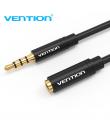 Vention BHBBG Cable de Extension de Audio - Estereo - Contactos Bañados en Oro - Diametro 3.5 mm - Color Negro