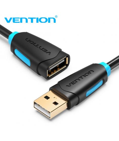 Vention Cable Extension USB 2.0 - Contactos Dorados - Transmision 0.48Gbps - Aislamiento PVC - Color Negro