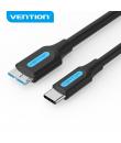 Vention Cable USB 3.0 C-Micro-B - Transmision 5Gbps - Conductor Cobre Estaño - Carcasa PVC - Color Negro