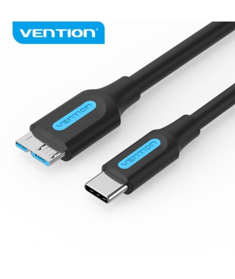 Vention Cable USB 3.0 C-Micro-B - Transmision 5Gbps - Conductor Cobre Estaño - Carcasa PVC - Color Negro