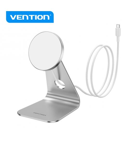 Vention Cargador Inalambrico - USB-C - Aleacion de Aluminio - Potencia 15W/10W/7.5W/5W - Color Plata