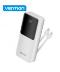 Vention Power Bank 20.000mAh - Multiples interfaces USB - Carga rapida - Cable USB-C incluido - Color Blanco