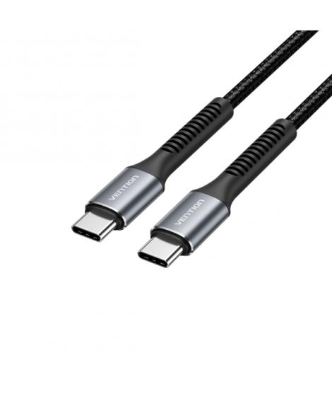 Vention Cable USB-C a USB-C - Transmision 480Mbps - Potencia 60W - Material Aluminio - Conector USB-C Macho a USB-C Macho - Colo