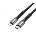 Vention Cable de Carga Lightning/USB-C - Velocidad 480Mbps - Material Aluminio/PVC - Potencia 60W - Color Negro