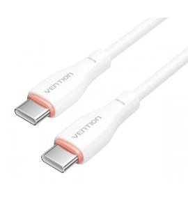 Vention Cable USB-C a USB-C. Transferencia 480Mbps - Potencia 60W - Alimentacion 3A - Material TPE - Color Blanco