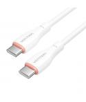 Vention Cable USB-C a USB-C. Transferencia 480Mbps - Potencia 60W - Alimentacion 3A - Material TPE - Color Blanco