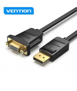 Vention HBSBB Cable DisplayPort a VGA Hembra - Contactos Dorados - Transicion HD - Color Negro