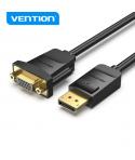 Vention HBSBB Cable DisplayPort a VGA Hembra - Contactos Dorados - Transicion HD - Color Negro