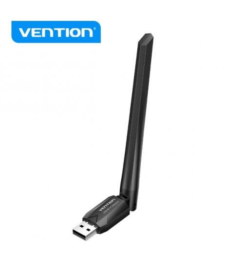 Vention Adaptador USB Wi-Fi AC650 Dual Band - Alta Ganancia - Conexion Estable - Facil Instalacion - Color Negro